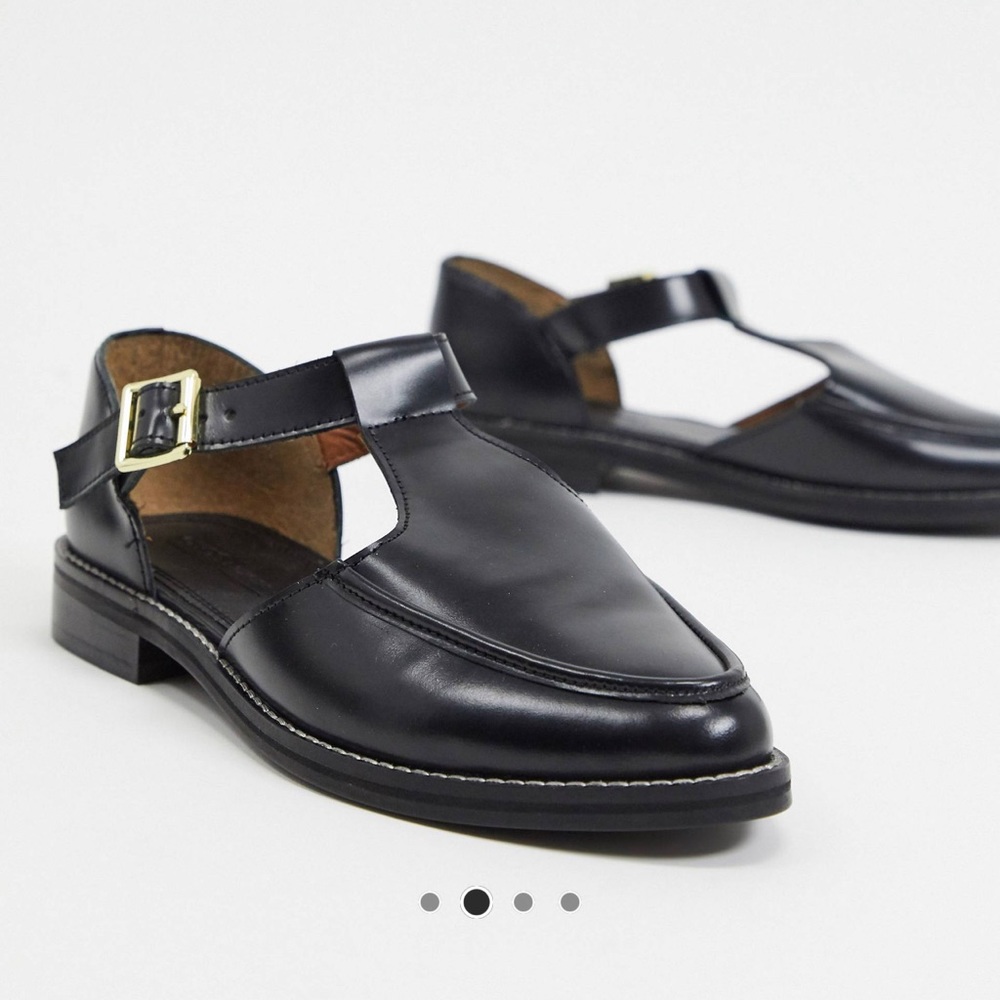 3 for $25 ❤️ // ASOS Black T-Bar Loafers Wide Fit